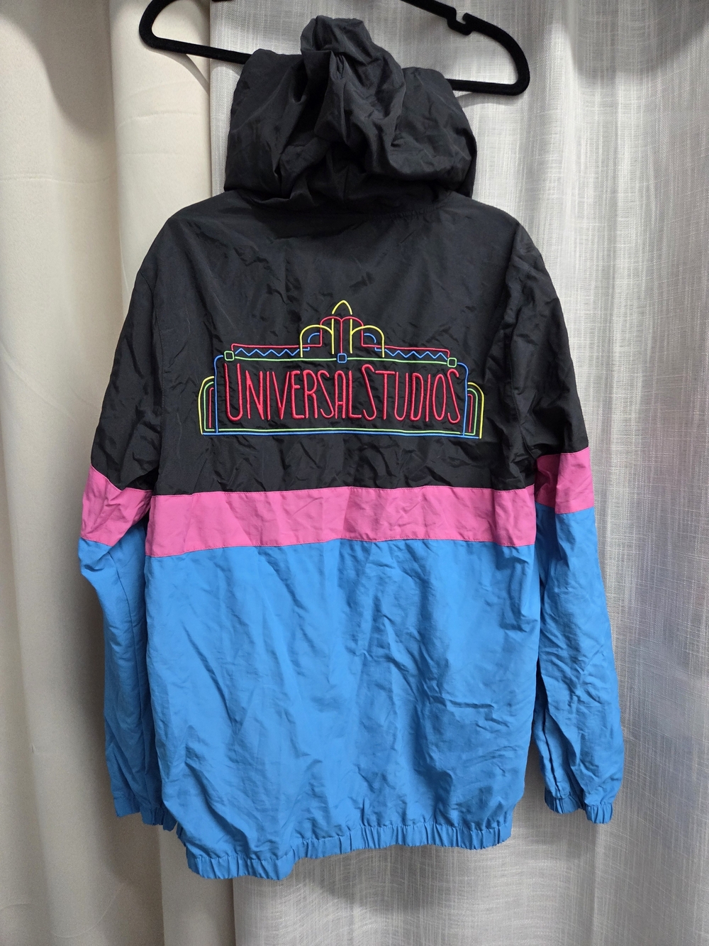 Universal Studios Colorblock Windbreaker 90s Style Theme Park Core Size L - Picture 2 of 5